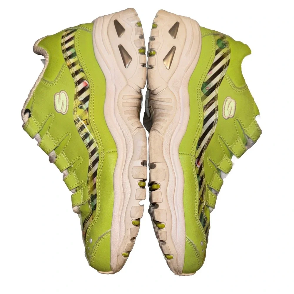Skechers Sports On-Line Friends Green Frog Character Design Mushrooms Youth 5.5